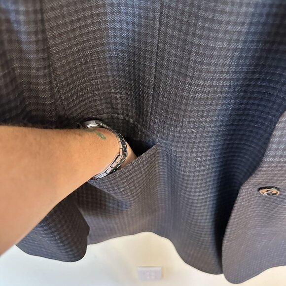 Jos A Bank Mens Gordon 2B Signature Sportcoat Grey Houndstooth 46L Wool Blend - Picture 11 of 16